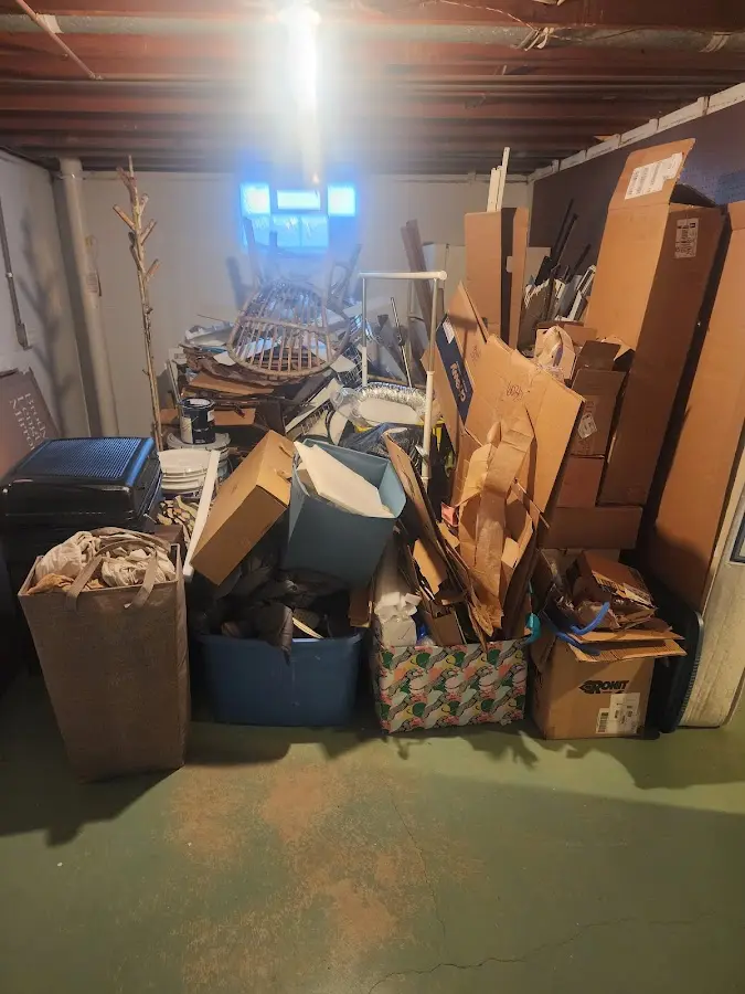 Roll-off dumpster container at job site for 4 Yard Dumpster Rental in Pierson